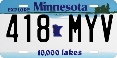 MN license plate 418MYV