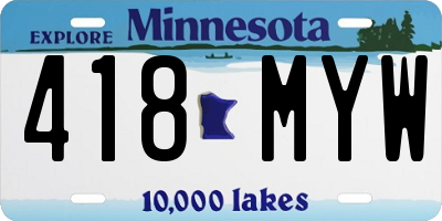 MN license plate 418MYW