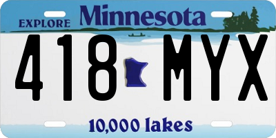MN license plate 418MYX