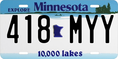 MN license plate 418MYY