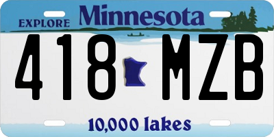 MN license plate 418MZB