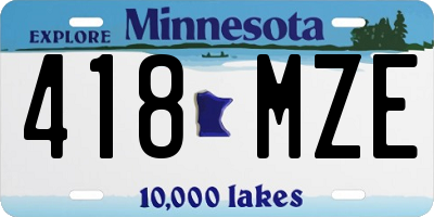 MN license plate 418MZE
