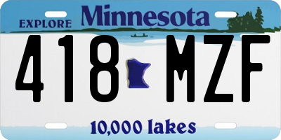 MN license plate 418MZF