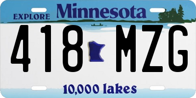 MN license plate 418MZG