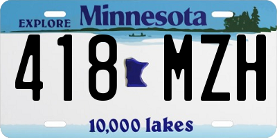 MN license plate 418MZH