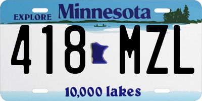 MN license plate 418MZL