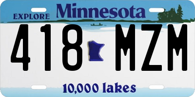 MN license plate 418MZM