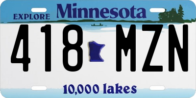 MN license plate 418MZN