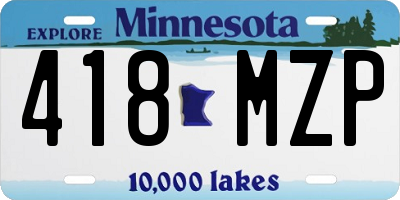 MN license plate 418MZP