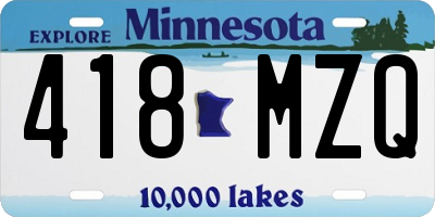 MN license plate 418MZQ
