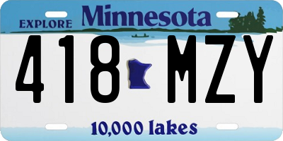 MN license plate 418MZY