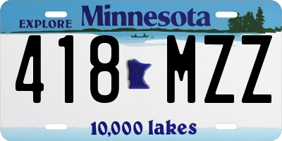 MN license plate 418MZZ
