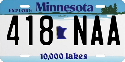 MN license plate 418NAA
