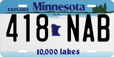MN license plate 418NAB