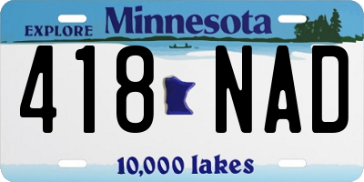 MN license plate 418NAD