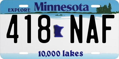 MN license plate 418NAF