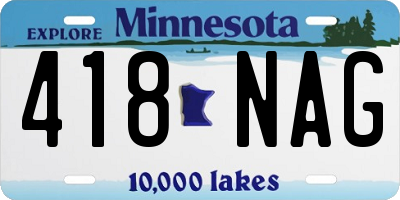 MN license plate 418NAG