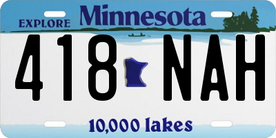 MN license plate 418NAH