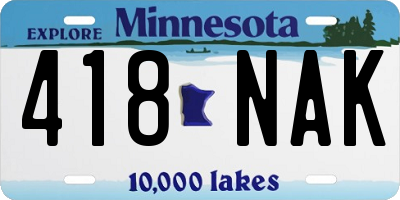 MN license plate 418NAK