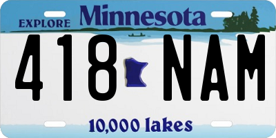 MN license plate 418NAM