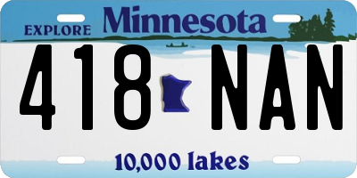 MN license plate 418NAN