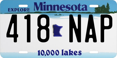 MN license plate 418NAP