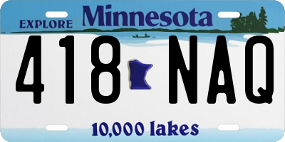 MN license plate 418NAQ