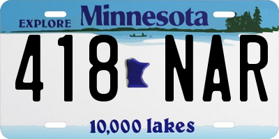 MN license plate 418NAR