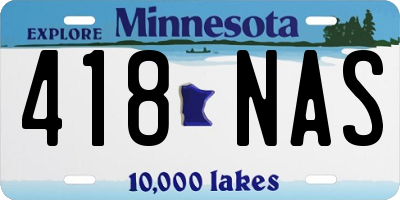 MN license plate 418NAS