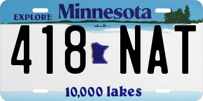 MN license plate 418NAT