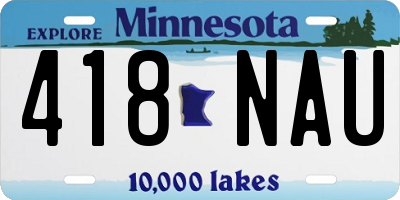 MN license plate 418NAU