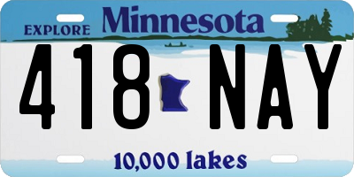 MN license plate 418NAY