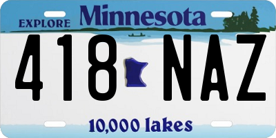MN license plate 418NAZ