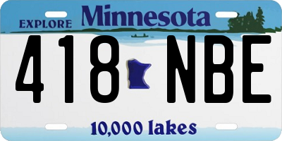 MN license plate 418NBE