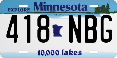 MN license plate 418NBG