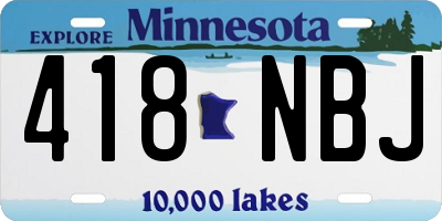 MN license plate 418NBJ