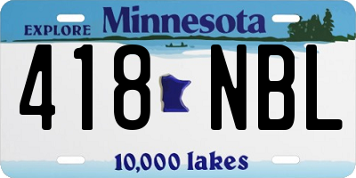 MN license plate 418NBL