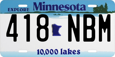 MN license plate 418NBM