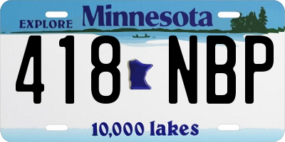 MN license plate 418NBP