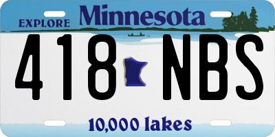 MN license plate 418NBS