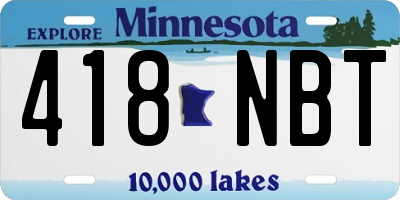MN license plate 418NBT