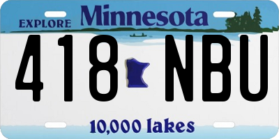 MN license plate 418NBU