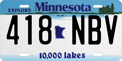 MN license plate 418NBV