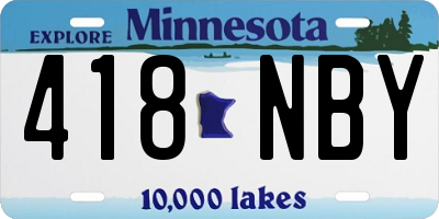 MN license plate 418NBY