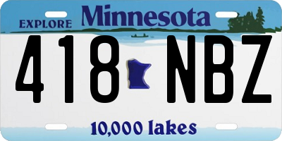 MN license plate 418NBZ