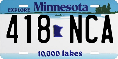 MN license plate 418NCA