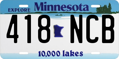 MN license plate 418NCB