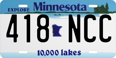 MN license plate 418NCC