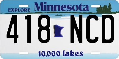 MN license plate 418NCD