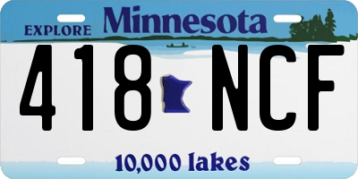 MN license plate 418NCF